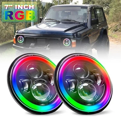 For Nissan Patrol Y60 7 inch Round LED Headlight 12v High Low Beam super bright - Image 1 of 4