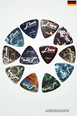 12 Plektren Dreieck, ELWE 6 Stärken (Picks, Plektron, Plektrum, Pleks)