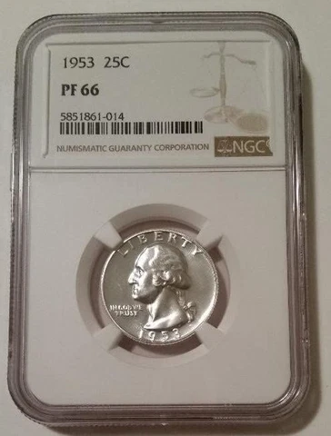 1953 Washington Quarter Proof PF66 NGC Cover