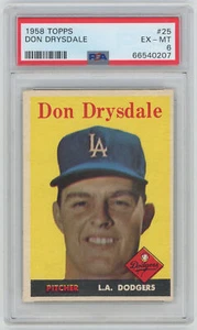1958 Topps 25 Drysdale PSA 6 706533 - Picture 1 of 2