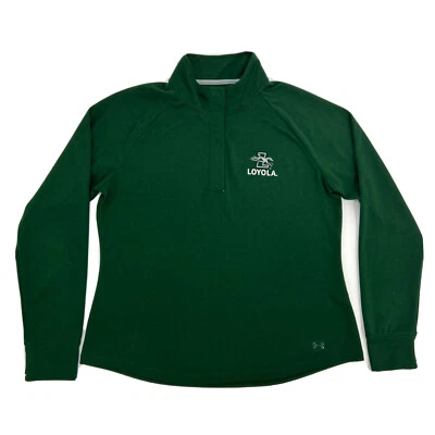 Loyola Greyhounds Shirt Women's XL Green Under Armour Long Sleeve 1/4 Snap - Image 1 of 4