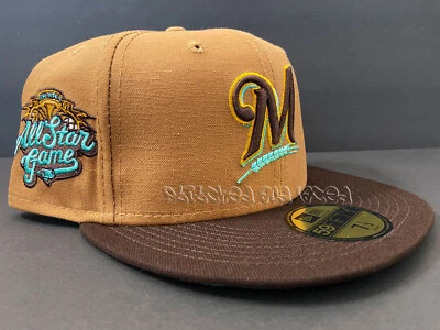 SPORTSWORLD MILWAUKEE BREWERS MINT CHOCOLATE TWO 2 TONE 2002 NOT HAT CLUB 7 1/2 - Image 1 of 4