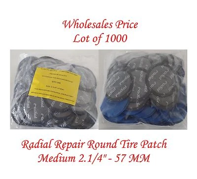 1000 Pieces Radial Repair Round Tire Patch Medium 2.1/4"-57 MM Superior Quality - Image 1 of 4