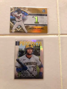 Jackson Chourio 2023 Bowman Chrome Lot Of (2) Brewers C Detail - Picture 1 of 2
