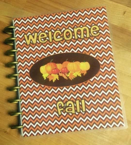 WILLKOMMEN Herbst Kürbisblätter Vorder-/Rückseite Abdeckung Set zur Verwendung mit Happy Planner - Bild 1 von 2