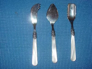 EME 3 STÜCK KÄSEMESSER LÖFFEL VORSPEISE SERVIER NAPOLEON PERLWEISS 18/10 BESTECK - Bild 1 von 2