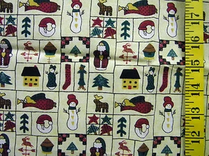 CHRISTMAS HOLIDAY PRINT PATCH 100% COTTON FABRIC 23X38 INCHES REMNANT - Picture 1 of 1