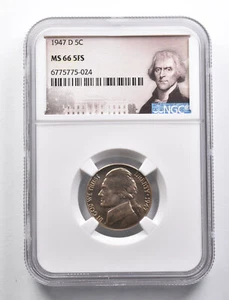 MS66 5FS 1947-D Jefferson Nickel NGC *4915 - Picture 1 of 3