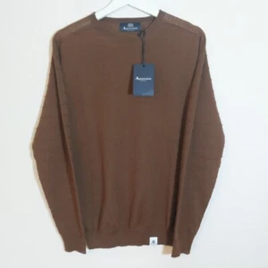 Aquascutum Jumper Pullover Sweater Brown Merino Wool Blend LongSleeve Size Small - Picture 1 of 11