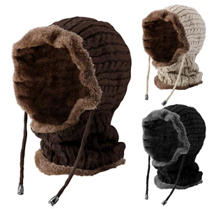 Winter Warm Strick Beanie Mütze Schal Ohr Kopf Hals Abdeckung Ski Sturmhaube Herren Damen - Bild 1 von 36