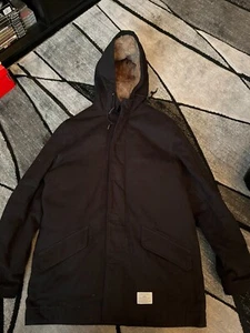 Size Large - Alpha Industries Black Cotton Twill Parka Fur - Picture 1 of 9