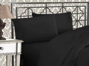 4 Pieces Bed in A Bag Sheet Set Home Bedding Soft Comfort Silk Anti-fading Queen - Picture 1 of 5