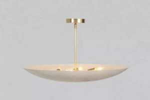 6 Light Ceiling Flush Mount Pendant—Mid Century Modern Raw Brass Sputnik design - Picture 1 of 5
