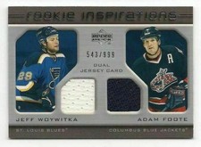 Jeff Woywitka & Adam Foote 05-06 Upper Deck Rookie Inspirations Dual Jersey /999