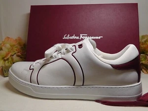 Salvatore Ferragamo Liberty WHITE/RED Low Top Sneaker Size 11M ***$695****NIB*** - Picture 1 of 15