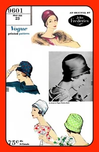 Cappello Misses CLOCHE secchiello modello 9601 turbante di John Frederics vintage 1958 taglia 23 - Foto 1 di 6