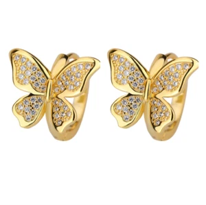 Schmetterling besetzt Diamant Ohrringe, Damen High-End Zirkon Ohrringe - Bild 1 von 2