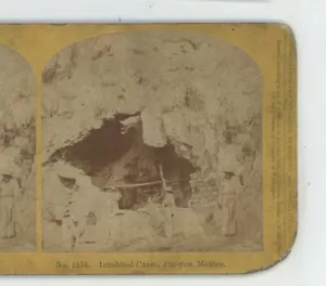 Bewohnte Höhle Pin-yon Mexiko Kilburn Stereoview - Bild 1 von 2