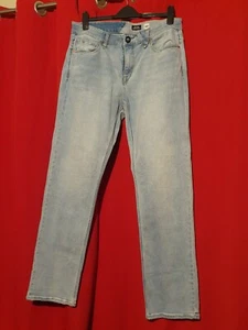 Volcom Solver Jeans Mens 32x33 Blue Light Wash Modern Fit Straight Leg Skater - Picture 1 of 8