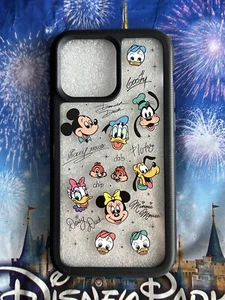 DISNEY PARKS Fab 5 Character Autograph Mickey Minnie IPHONE 16 Pro CASE New - Photo 1 sur 3