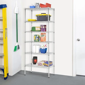 6-Regal Schwerlast Aufbewahrung Regaleinheit Stahl Organizer Drahtgestell 23Lx13Bx59H - Bild 1 von 9
