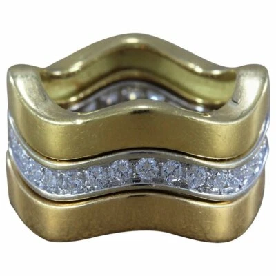 Juego de anillos Cartier Diamantes Apilables Trinidad Banda Oro 18K Rosa, Blanco y Amarillo Foto 1 de 4