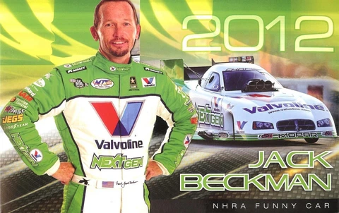 2012 JACK BECKMAN "VALVOLINE NEXTGEN" NHRA FUNNY CAR HANDOUT /  POSTCARD Cover