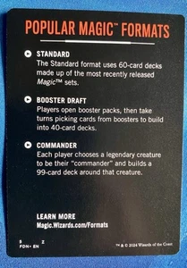 Popular Magic Formats On Your Turn Magic The Gathering Info Card Magic The Gathering FDN - Imagen 1 de 2