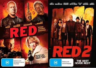 RED 1 & 2 DVD Bruce Willis Helen Mirren Region 4 Band New Sealed - image 1 of 3