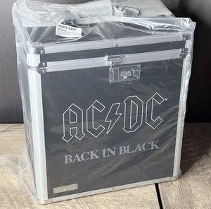 PAIR AC/DC Vaultz Back in Black Vinyl Record Storage Box Empty LP Case with Lock - Picture 1 of 11