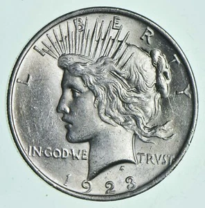 (1) AU $1 1923 Peace Silver Dollars Dripping w luster Almost Unc 90% Bulk & Save - Picture 1 of 2