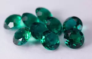 Loose Gemstone Lab Created Emerald Hydrothermal Emerald Round shape - Picture 1 of 5