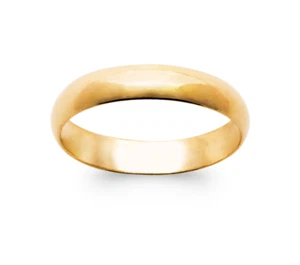 Bague Alliance Lisse 4MM Plaqué Or 18 Carats 750/000 Tailles CHOIX T48 à T76 - Imagen 1 de 8