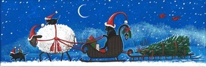 12X4 IMPRESIÓN DE PINTURA NAVIDAD RYTA OVEJAS GATO NEGRO SANTA CLAUS GRANJA POPULAR árbol de arte - Imagen 1 de 1