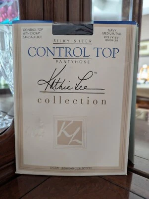 Kathie Lee Collection Control Top Pantyhose Navy Med. Tall  Up To 6' & 170 Lbs. - Image 1 of 4