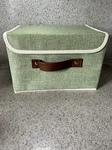 2Pc Foldable Storage Bins Set Baskets Boxes Cubes Organizer Box Containers w/Lid - Picture 1 of 6