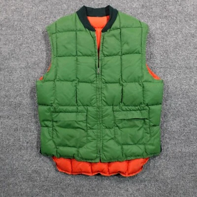Vintage 60s Falcon Brand Down Vest Men 40 Chill Dodger Acme Zipper SEWoods 12015 - Image 1 of 4