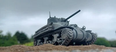 U.S. Medium Tank M4A1 Sherman Fury Logs Built + Painted WW2 Tank Model (1/48) - Image 1 of 4