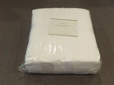 NEW RARE 3PC Pottery Barn Linen Silk Queen Duvet Set White w Shams - Image 1 of 2