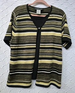 Leichter Damen Pullover sieht aus wie zweiteilig Sag Harbor XL mehrfarbig gestreift - Bild 1 von 6