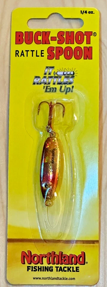 Northland Fishing BUCK-SHOT® RATTLE SPOON, 1/4 oz., Gold Shiner, BRS4-12 - Image 1 of 2