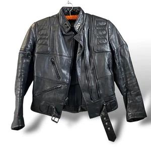 Harley Davidson AMF Vintage Hein Gericke Leather Jacket Biker Women's 32 Padded - Picture 1 of 16