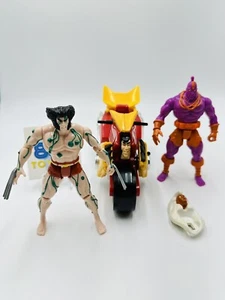 Wolverine Mutant Cycle X-Men Marvel Comics Vintage Toy Biz Action Figure Lot - Picture 1 of 9