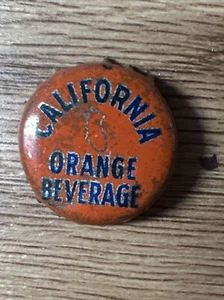 California Orange Soft Drink VTG Cork Backed Pop Soda Bottle Cap - Picture 1 of 5