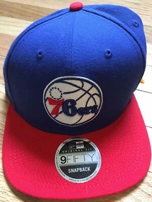 Philadelphia 76ers Red Blue OG Jordan New Era 9FIFTY NBA Retro Snapback Hat  - Image 1 of 4