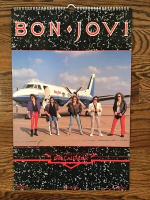 Cartel calendario Bon Jovi 1988 12 meses 17" X 11" vintage años 80  Foto 1 de 4