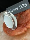 Silver With Mother Pearl ( Oval Ring ) Statement Ring