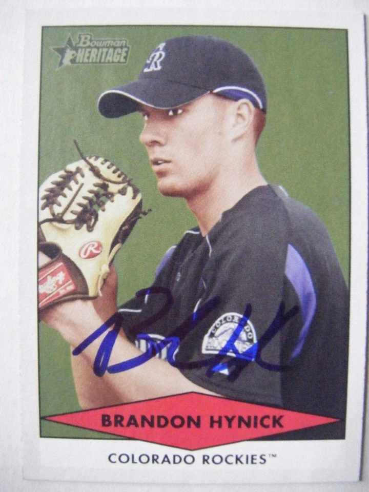 BRANDON HYNICK signed ROCKIE 2007 Bowman Heritage baseball card AUTO Autographed - Image 1 of 1
