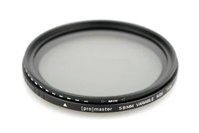 Promaster 58mm Variable Neutral Density ND Filter 1.5-8.7 Stops Reduction - Image 1 of 4