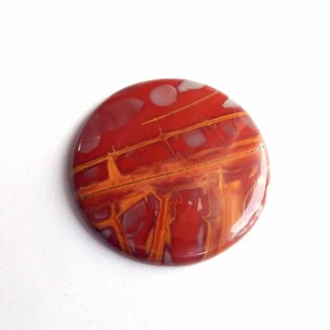 AAA+Red Noreena Jasper Cabochon Round Shape Natural Gemstone Loose 106 Cts #7523 - Picture 1 of 8